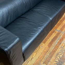 Real Black Leather Sofa