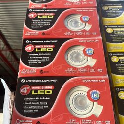 LED 4” Light $5 Each White Dimmable 3000K Damp Location 