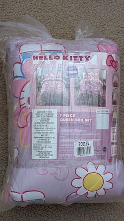 hello kitty 7 piece queen bed set