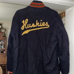 Vintage UW Huskies Wool And Leather Jacket