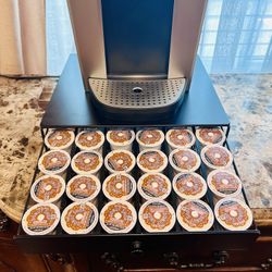 Sliding Stand With Storage Drawer, Pods Included