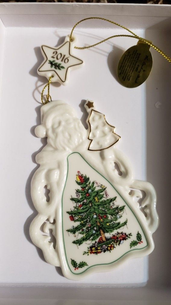 Danbury Mint Christmas Santa/tree Ornament