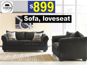 Black Sofa Loveseat Set 