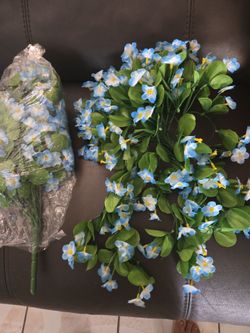 Artificial Blue Flower Bouquets – Set of 2