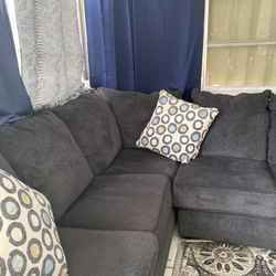 Living Room , Dark Grey Sofa Set Both Sofas  I Here Seaters. Only One Year Old. 