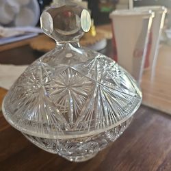 Vintage AmerRican Brilliant Cut Glass Candy Dish