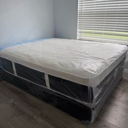 Queen Mattress Set Plush PillowTop – Brand New –  Same Day Delivery Available 🚚