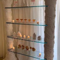 Pillars columns Glass Shelves Wedding Quinceañera Party Decoration Backdrop Centerpiece 