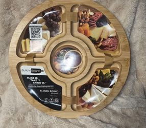 Farberware Build-a-Board 14-Inch Round Bamboo Board