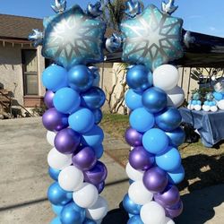 Balloons Columns frozen - Happy Birthday