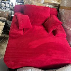 Oversized Chaise Lounge Chair Indoor Bedroom, Comfy Corduroy Upholstered Sofa Bed Chair, Deep Seat Single Sofa Couch, No Assembly Required Sleeper Cha