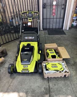 RYOBY 80V HP Brushless Battery Cordless Electric 30 in. Multi-Blade Lawn Mower with Battery and Charger