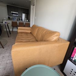 Article Sven 72” Tan Leather Loveseat