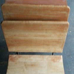 Vintage cast iron and wood school desk