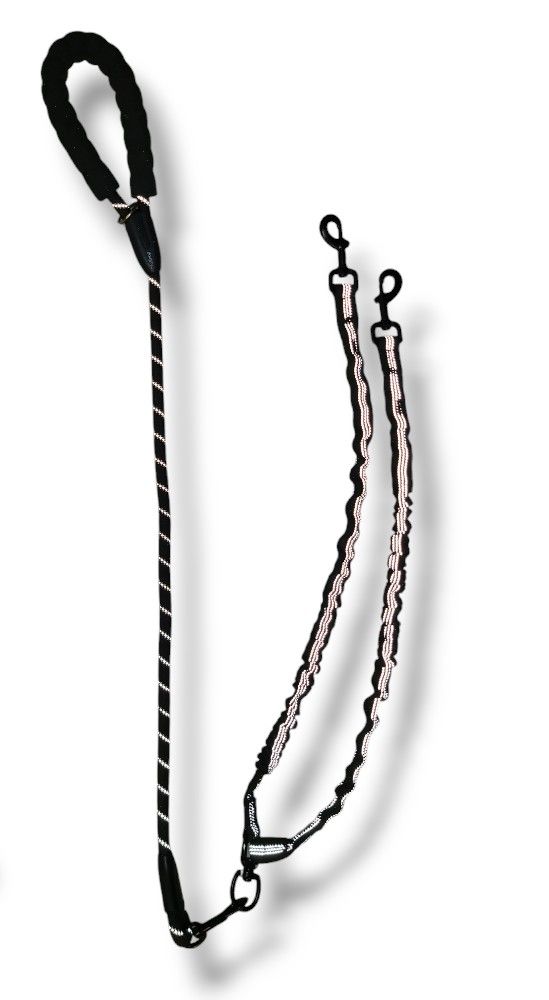 Double Leash For 2 Dogs, Dog Leash, 360 Tangle-Free Double Dog Leash, Multifunctional Detachable Leash, Elastic Material Shock Absorption