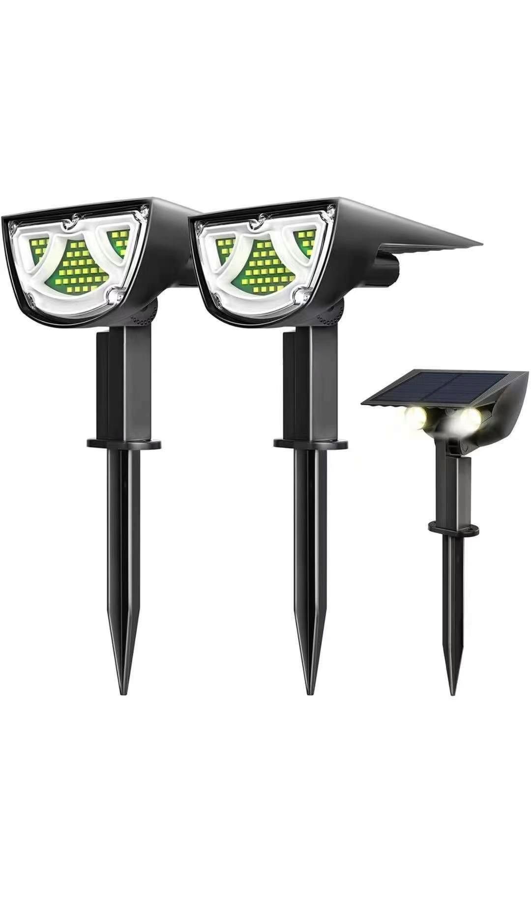 Outdoor Spotlight Wireless Adjustable Solar Spot Lights Outdoor Waterproof 2-in-1 Landscape Spotlights for Yard Garden Walkway Porch Pool Driveway 2 P