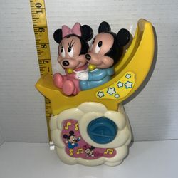 VTG 1984Disney ARCO Baby Mickey & Minnie When You Wish Upon Star Crib Music Box