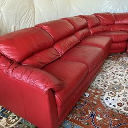 Authentic Leather Sectional Sofa Custom Made