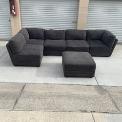 *Free Delivery* Costco Gray Modular Sectional Couch Sofa With Ottoman