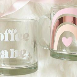 Valentines Clear Coffee MUGS