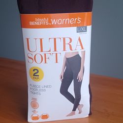 Fleece Lined Footless Tights (Burgundy & Black)
