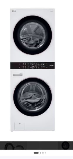 LG ThinQ washer/dryer laundry center White