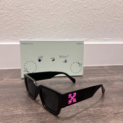 Off-White Virgil Black On Pink Sunglasses (With Box)