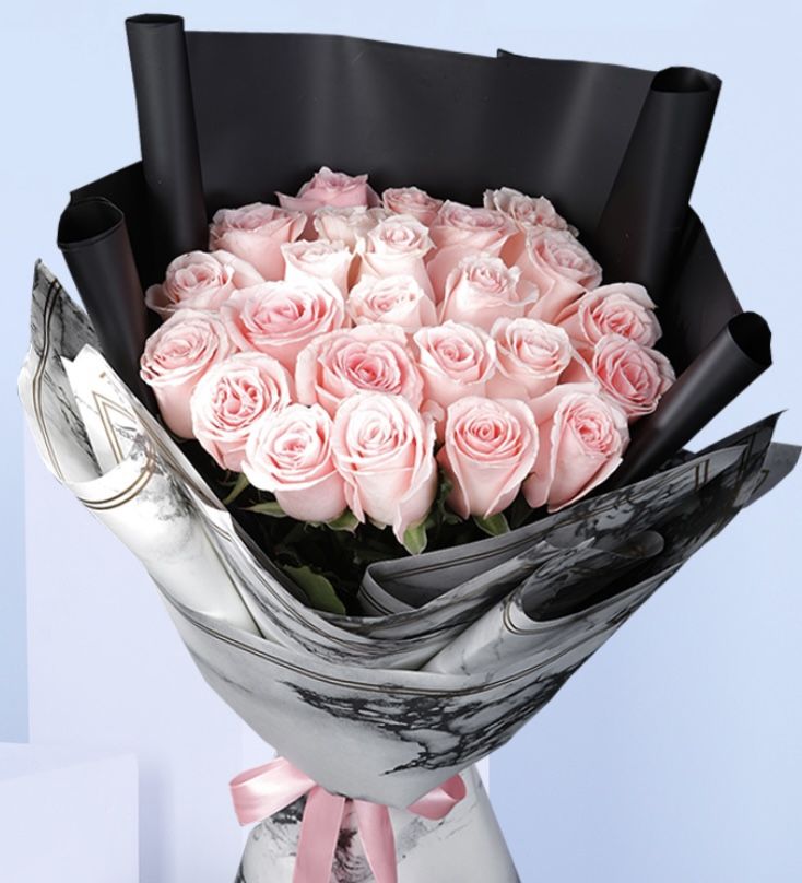 25 Pink Rose Flower Bouquet 