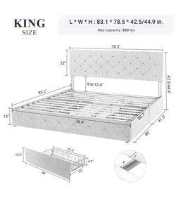 Upholstered Platform Storage bed