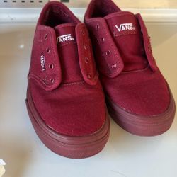 Kids Burgundy Vans 