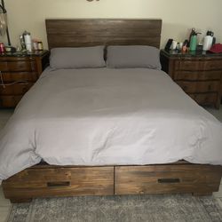 Queen Bed Frame With Drawers