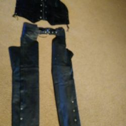 Women's Leather Chaps & Vest