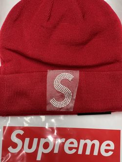 Supreme S logo Swarovski Beanie