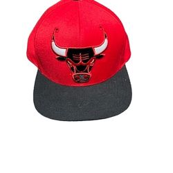 NBA Chicago Bulls Mitchell and Ness Snapback Hat Red