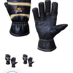 Firefighter Gloves Size Medium, Fire Craft Red Line