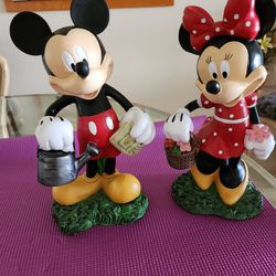 Mickey And Minnie Plastic Statues
