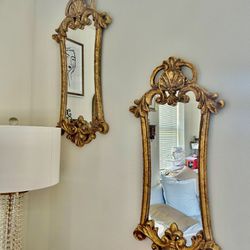Two Antique Look Gold Mirrors 