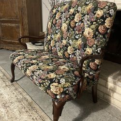 Floral Print Antique Settee 