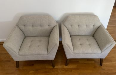 Petrin Modern Button-Tufted Lounge Chairs (Set of 2) – Mid-Century Modern