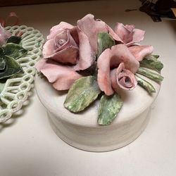 Vintage Porcelain Flower Dish
