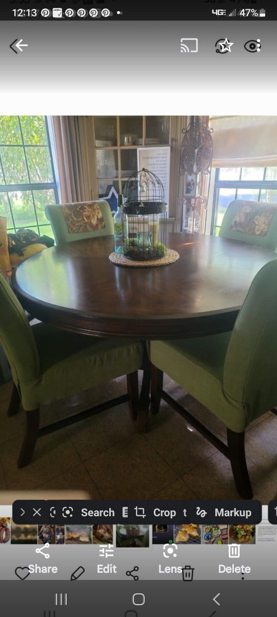 Ashley  55" Dining Table W/4 World Market Chairs