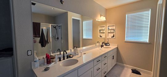 Large wide bathroom mirror