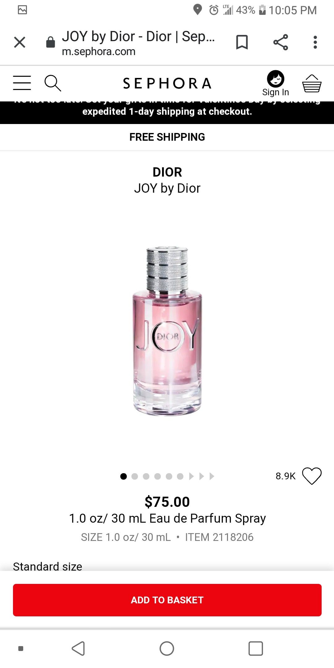 Dior Joy Perfume NEW AND SEALED