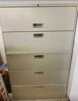 Five Drawer Metal Lateral File Cabinet for Home or Office - Sturdy