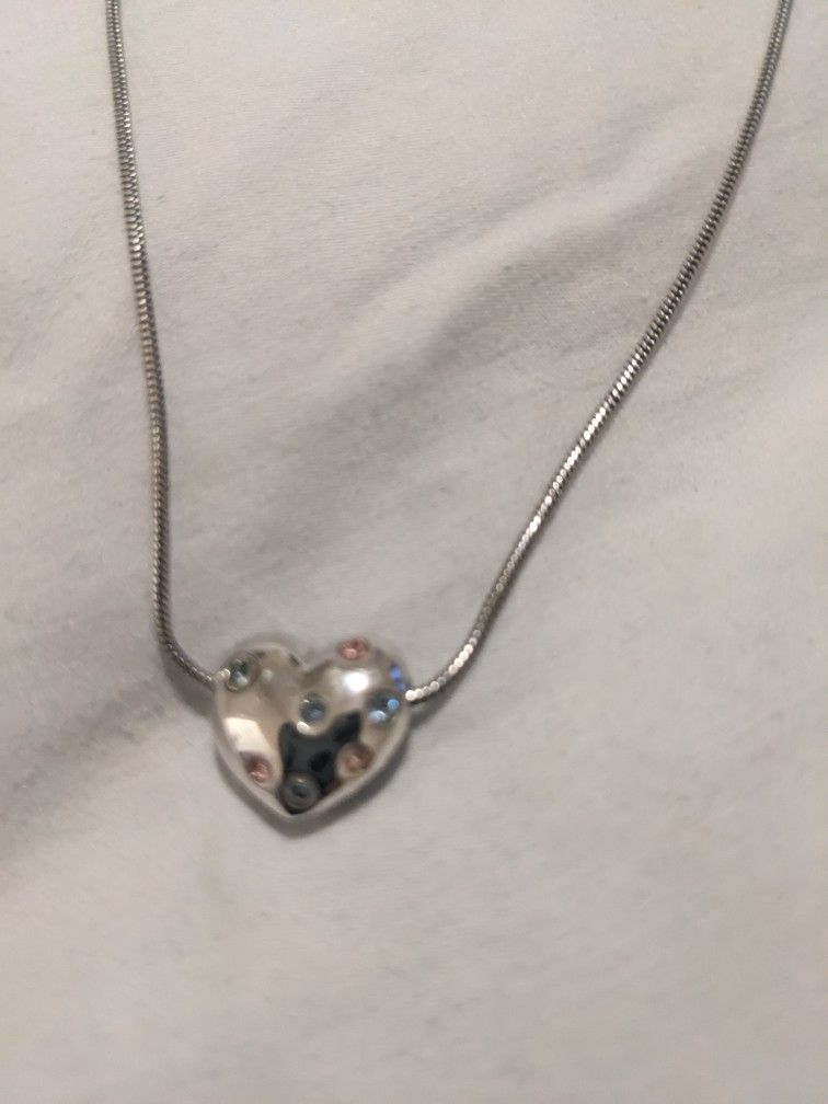 Gemstone Heart Necklace By Swarovski