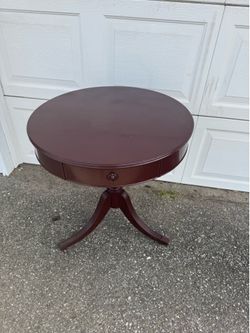 Round Wooden Side Table