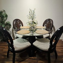 Coaster Round Glass Dining Table, Tabitha-Cherry / Dark brown