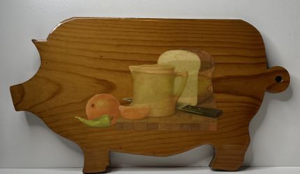 Vintage Large Wood Pig Cutting Board