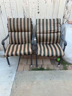 Chairs outside  cast lron