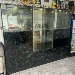 3 bar cabinets with led lights